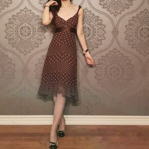 BCBG MaxAzria 100% silk Polka Dot dress